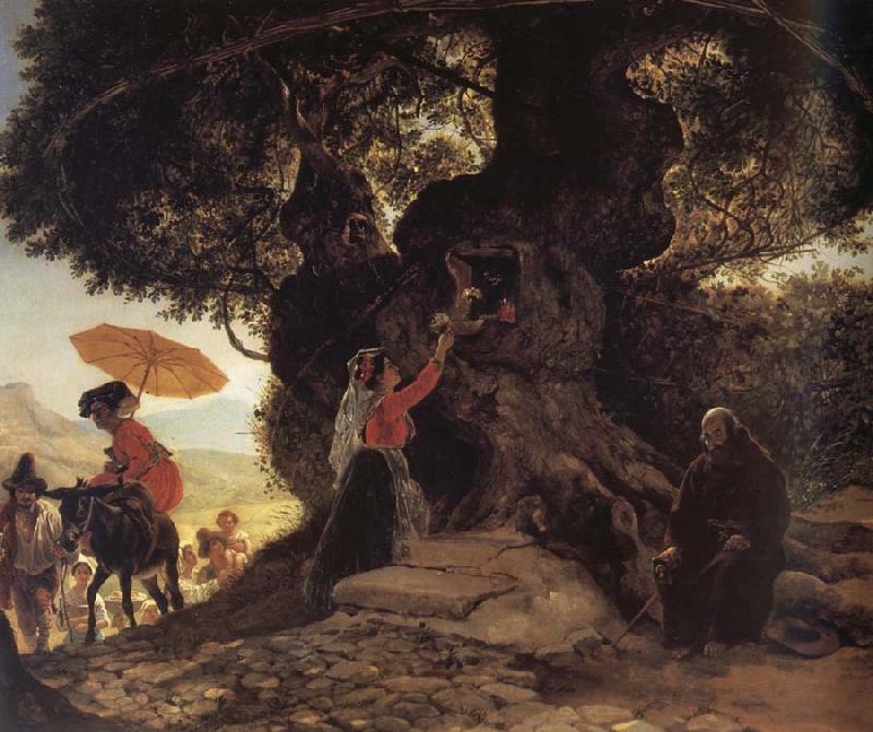 Karl Briullov At the Madonna-s oak Germany oil painting art